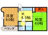 シャルマン津村 2Kの間取り