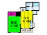シャルマン津村 1DKの間取り