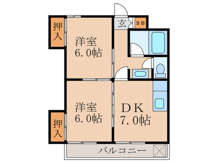 間取図 レスポワ－ル丹波橋