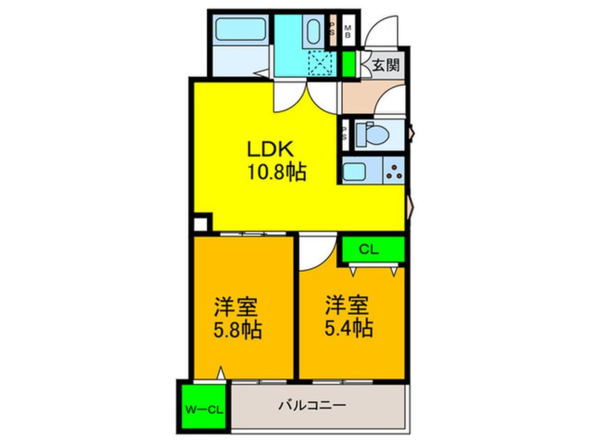 間取図 CASA　CALMA菱木