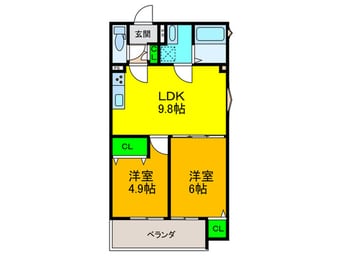 間取図 CASA　CALMA菱木