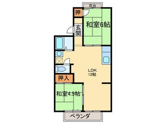 間取図 ＫひるさいどてらすＡ