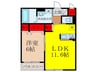 アーバンリオグランデ池田 1LDKの間取り