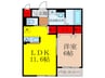アーバンリオグランデ池田 1LDKの間取り