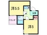 メイプル1番館 2Kの間取り