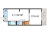 西京都マンションⅡ 1LDKの間取り