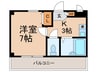 グレースハイツ六甲 1Kの間取り