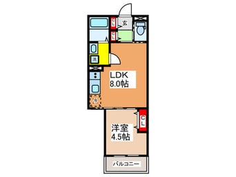 間取図 ﾌﾟﾚｻﾝｽｸﾚｰｼﾞｭ喜里川町　North