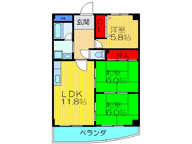 間取り図 セ・エム・アッシュ北野