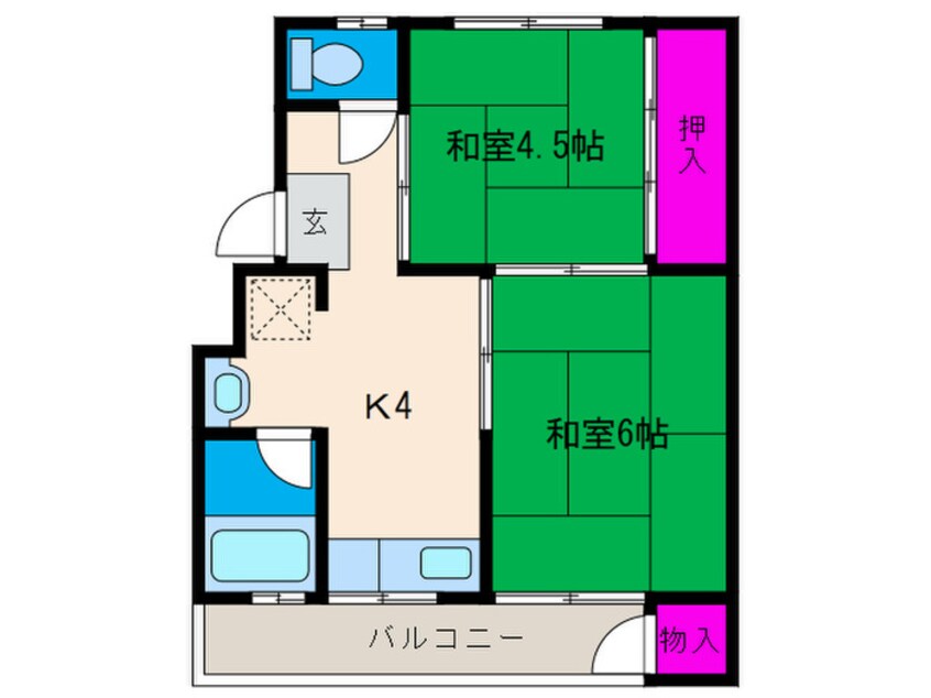 間取図 牧落荘園　南棟