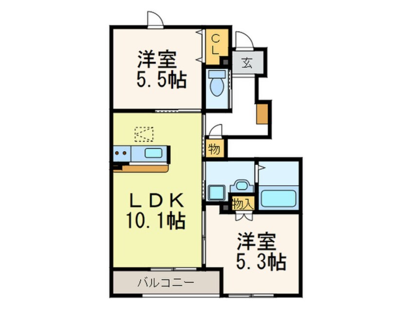 間取図 サンモール金ヶ崎