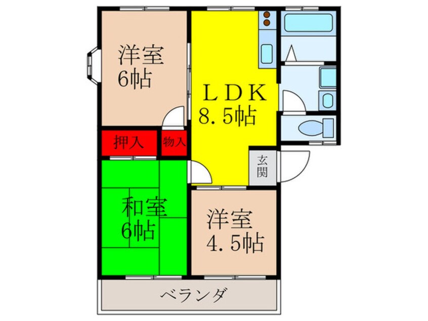 間取図 ﾗ･ﾌﾟﾗｰﾆｭ弐番館