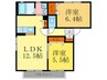 サントルモン中山Ｃ棟 2LDKの間取り