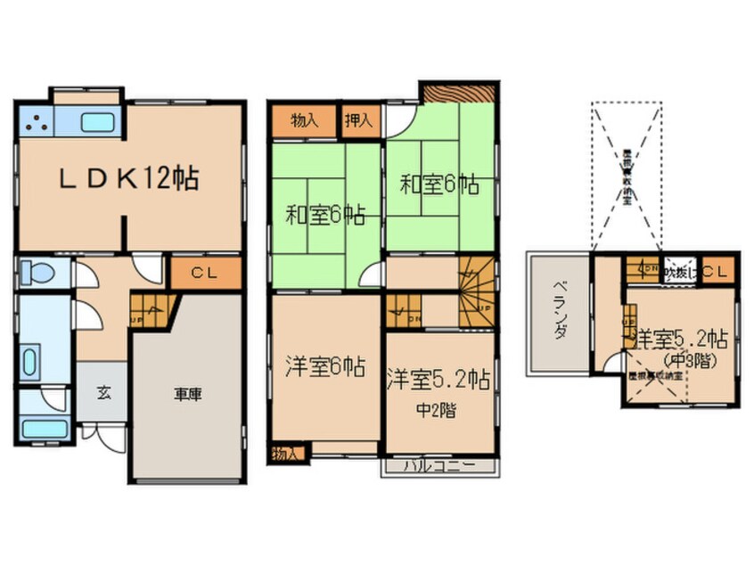 間取図 浮面貸家