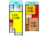 香里新町奥田貸家 2LDKの間取り