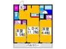 サンスロ－レンチ 2LDKの間取り