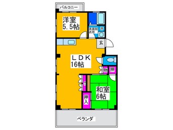 間取図 コーポナカオカ　Ａ棟