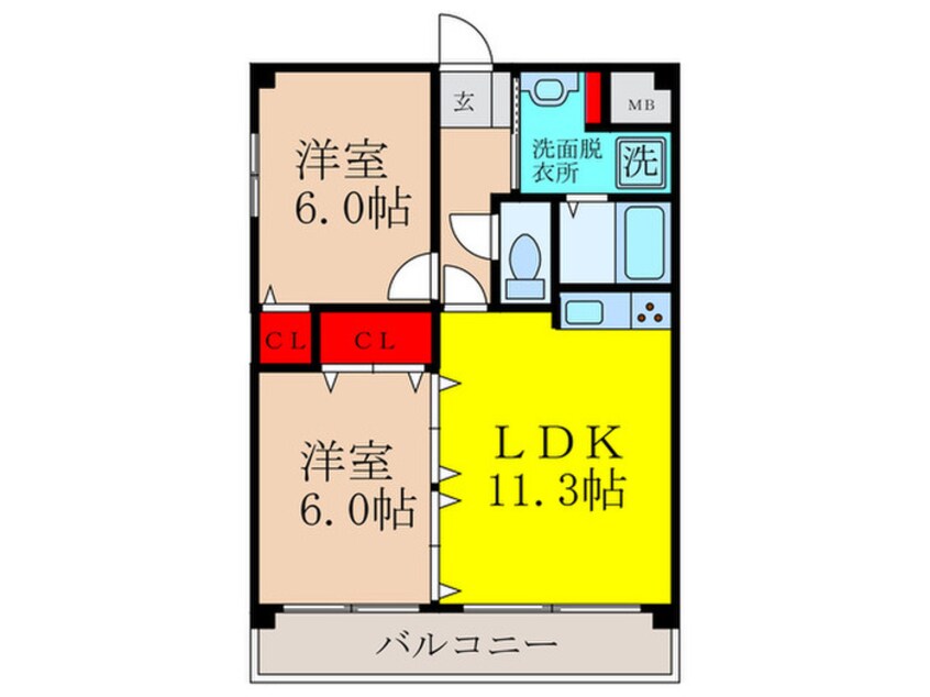 間取図 Ｓ.フルール千里