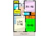 エスメラード　ヒコ 2LDKの間取り