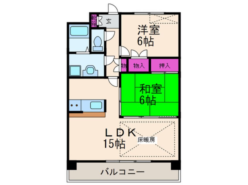 間取図 カトル・セゾン　中甚