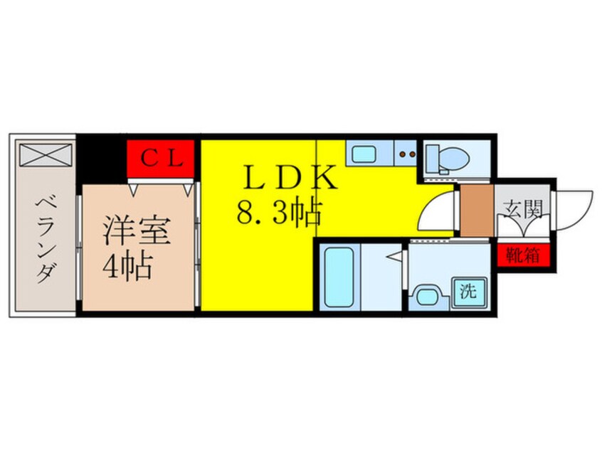 間取図 ｸﾛｰﾊﾞｰ･ｸﾚｱ石橋阪大前