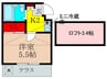 トップガーデン 1Kの間取り