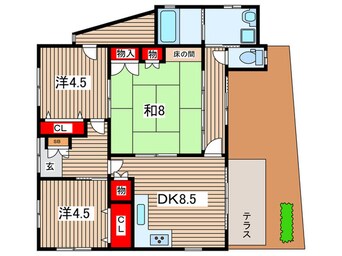 間取図 鳴滝宅間町貸家