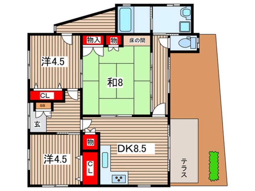 間取図 鳴滝宅間町貸家