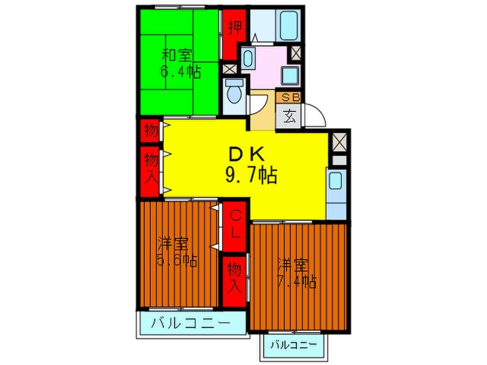 間取り図 サンライズ星田Ｂ棟