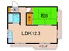 エステ－ト西野 1LDKの間取り