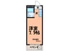 第２瓢箪山ハイツ 1Rの間取り