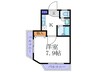 アフターベース樫原 1Kの間取り