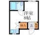 宮ノ東ハイツ 1Rの間取り