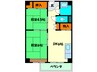市岡グランドビル 2DKの間取り