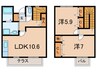 オ－シャンロ－ズ雲楽壱番館 2LDKの間取り