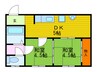 シャトー嵯峨 2DKの間取り