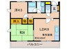 シャト－高見の里 2LDKの間取り