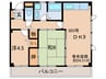 シャト－高見の里 2DKの間取り