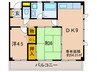 シャト－高見の里 2DKの間取り