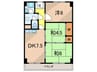 上甲東園マンション 3DKの間取り