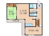 パラドール宮前橋 2LDKの間取り