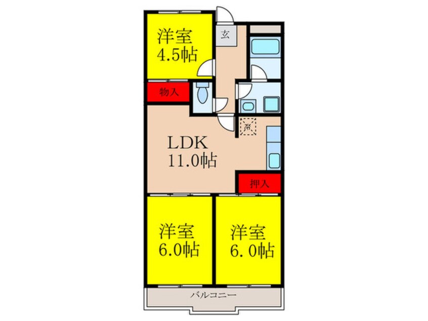 間取図 ヴィラナリー摂津