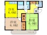 ハイツベルデ－ル 2DKの間取り
