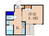 サンシ－ド桃山 1Kの間取り