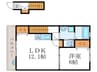 サンモルク西院 1LDKの間取り
