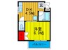 シャルマンＳ 1DKの間取り