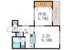 ホ－ユウパレス京都桂（３０５） 1LDKの間取り