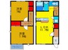 ルミエールB棟 2LDKの間取り