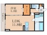 Mon Amour知原 1LDKの間取り