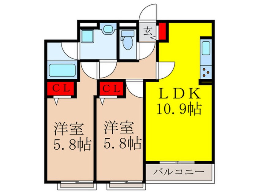 間取図 エフ　ヒルサイドテラス